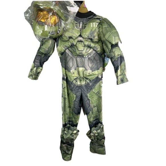 Halo Infinite Master Chief Kids Costume Size Small 4-6 Muscle‎ Padded Jumpsuit - Picture 3 of 9